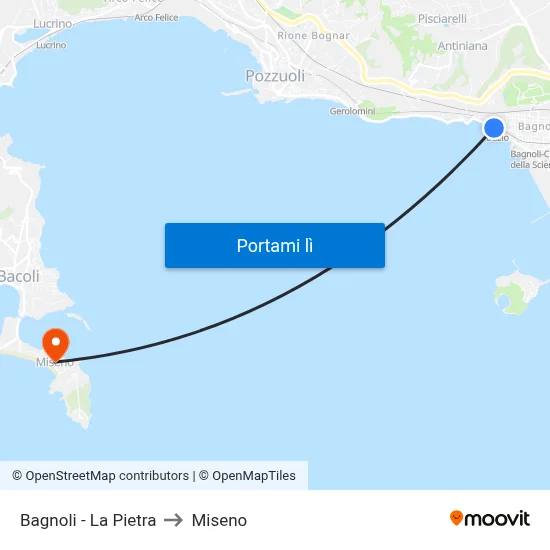 Bagnoli - La Pietra to Miseno map