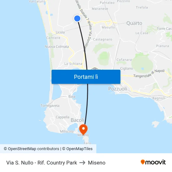 Via S. Nullo - Rif. Country Park to Miseno map