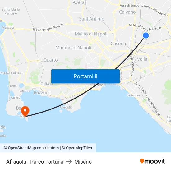 Afragola - Parco Fortuna to Miseno map