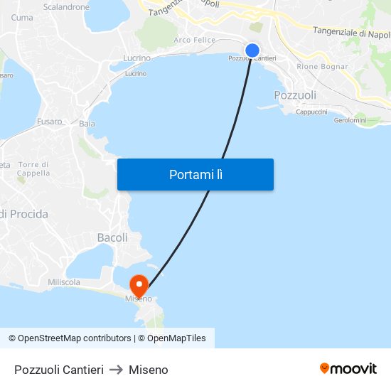 Pozzuoli Cantieri to Miseno map