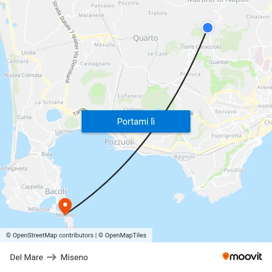 Del Mare to Miseno map