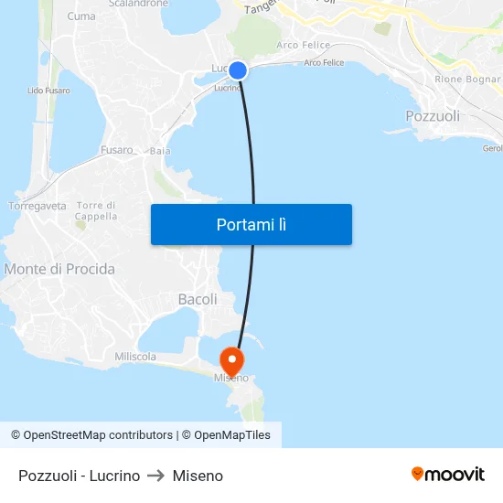 Pozzuoli - Lucrino to Miseno map