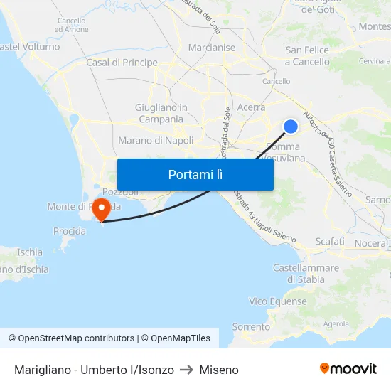 Marigliano - Umberto I/Isonzo to Miseno map
