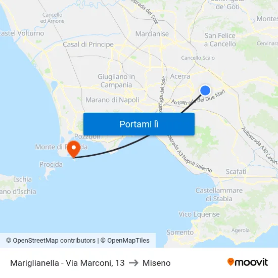 Mariglianella - Via Marconi, 13 to Miseno map