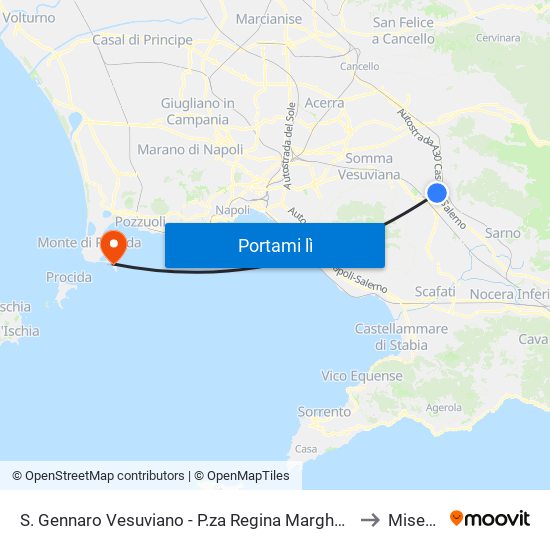 S. Gennaro Vesuviano - P.za Regina Margherita to Miseno map