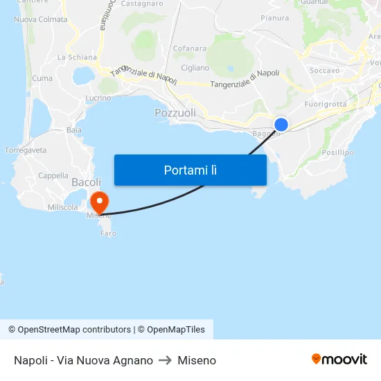 Napoli - Via Nuova Agnano to Miseno map