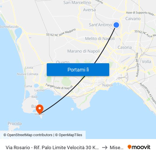 Via Rosario - Rif. Palo Limite Velocità 30 Kmh to Miseno map