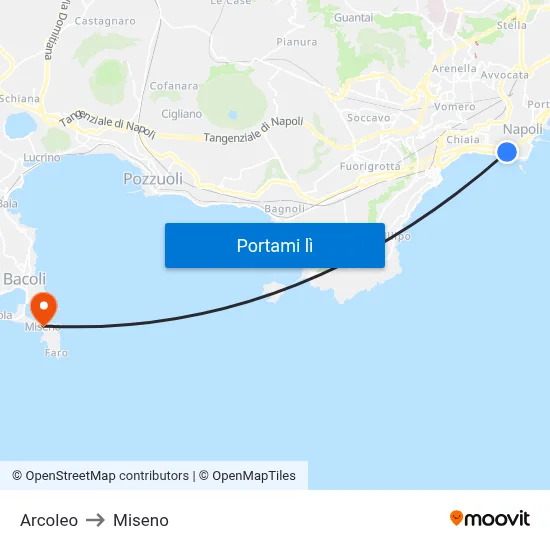 Arcoleo to Miseno map