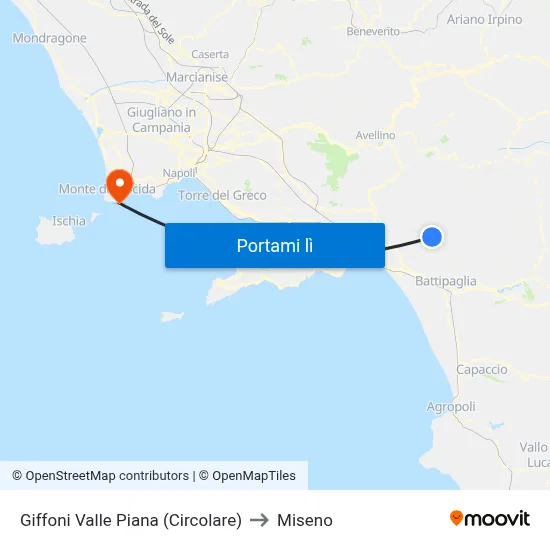 Giffoni Valle Piana (Circolare) to Miseno map
