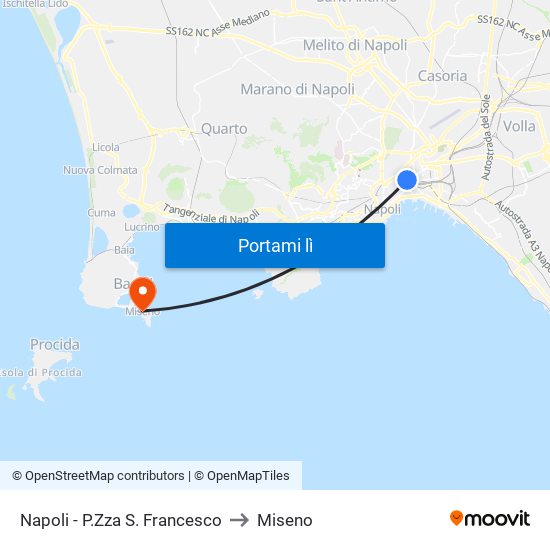 Napoli - P.Zza S. Francesco to Miseno map
