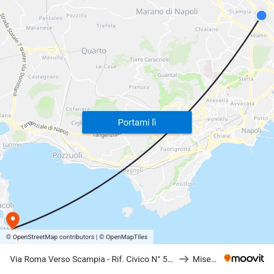 Via Roma Verso Scampia - Rif. Civico N° 56c to Miseno map