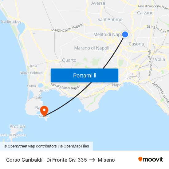 Corso Garibaldi - Di Fronte Civ. 335 to Miseno map