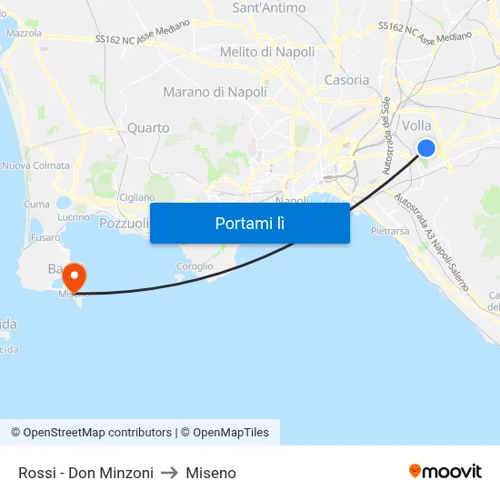 Rossi - Don Minzoni to Miseno map