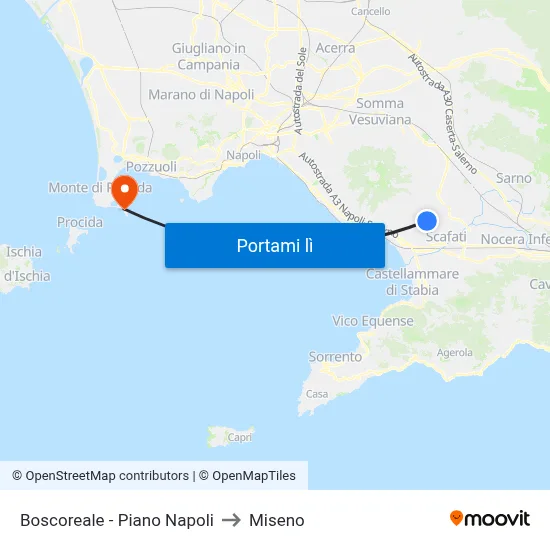 Boscoreale - Piano Napoli to Miseno map