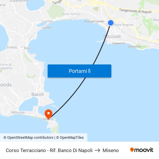 Corso Terracciano - Rif. Banco Di Napoli to Miseno map