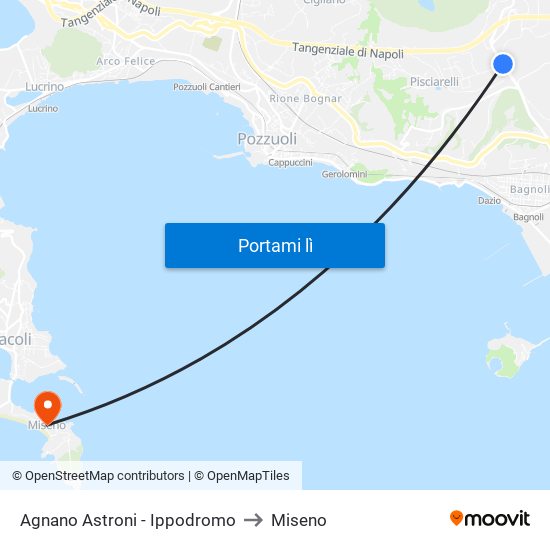 Agnano Astroni - Ippodromo to Miseno map