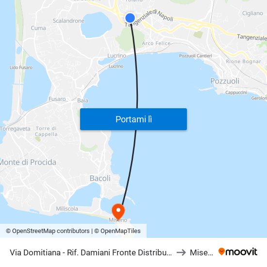 Via Domitiana - Rif. Damiani Fronte Distributore Ip to Miseno map