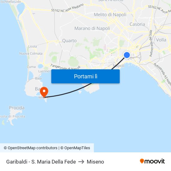 Garibaldi - S. Maria Della Fede to Miseno map