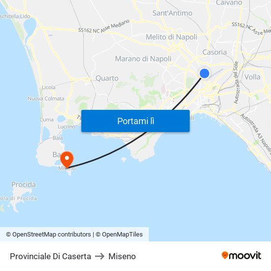 Provinciale Di Caserta to Miseno map