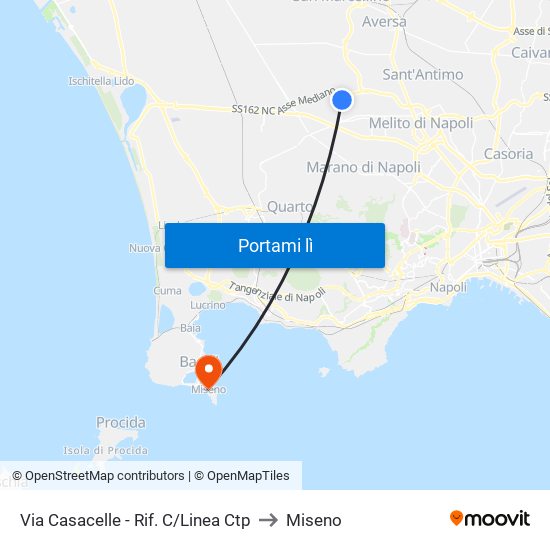 Via Casacelle - Rif. C/Linea Ctp to Miseno map