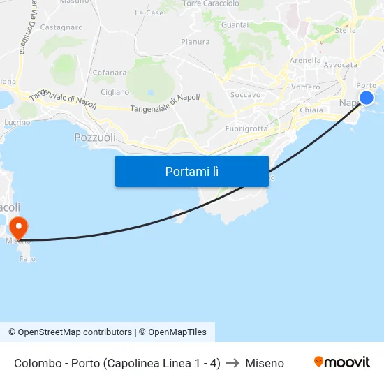 Colombo - Porto (Capolinea Linea 1 - 4) to Miseno map
