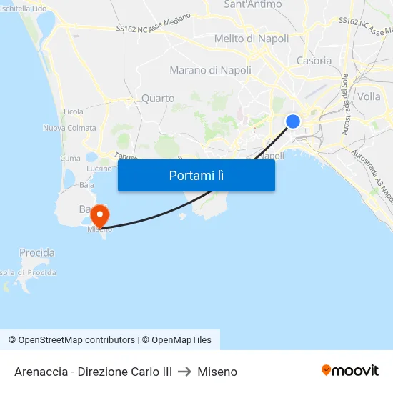 Arenaccia - Direzione Carlo III to Miseno map