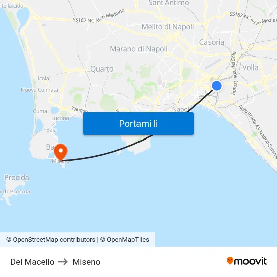 Del Macello to Miseno map
