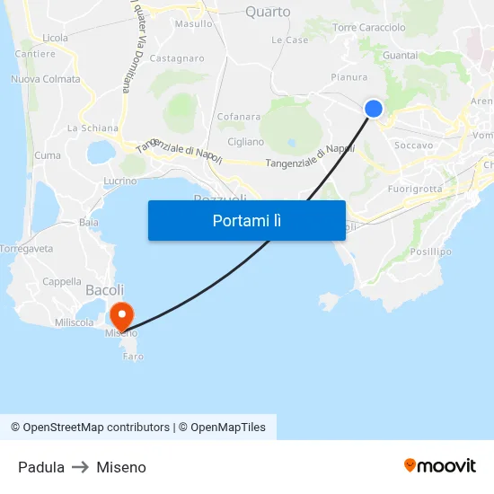 Padula to Miseno map