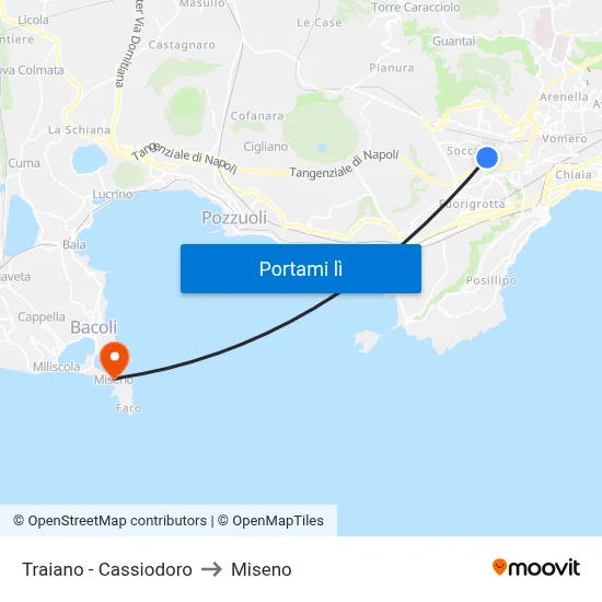 Traiano - Cassiodoro to Miseno map