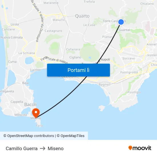 Camillo Guerra to Miseno map