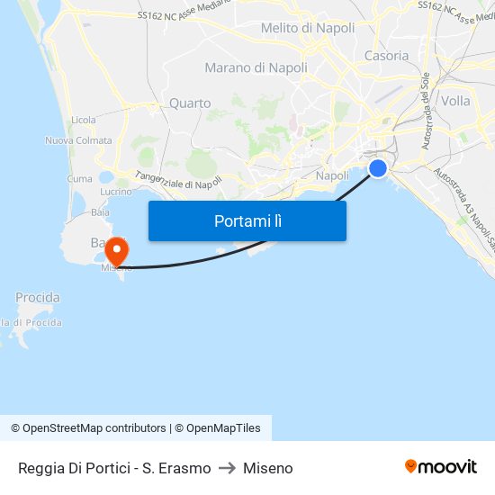 Reggia Di Portici - S. Erasmo to Miseno map