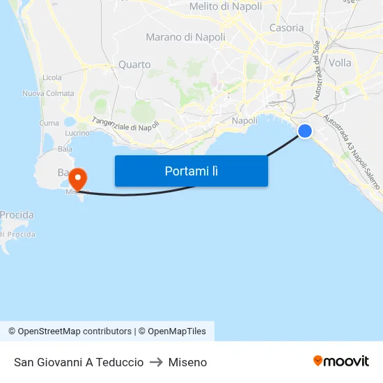 San Giovanni A Teduccio to Miseno map