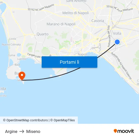 Argine to Miseno map