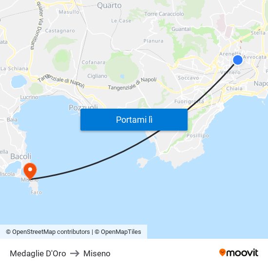 Medaglie D'Oro to Miseno map