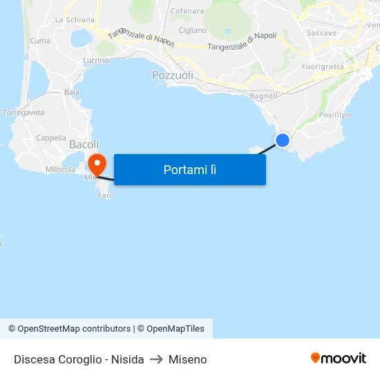 Discesa Coroglio - Nisida to Miseno map