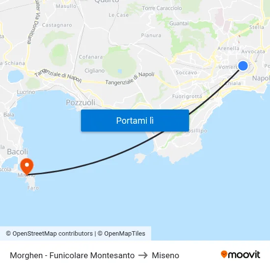 Morghen - Funicolare Montesanto to Miseno map