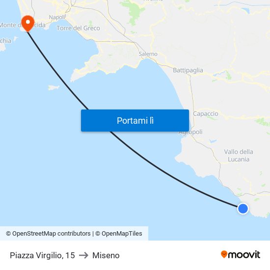 Piazza Virgilio, 15 to Miseno map