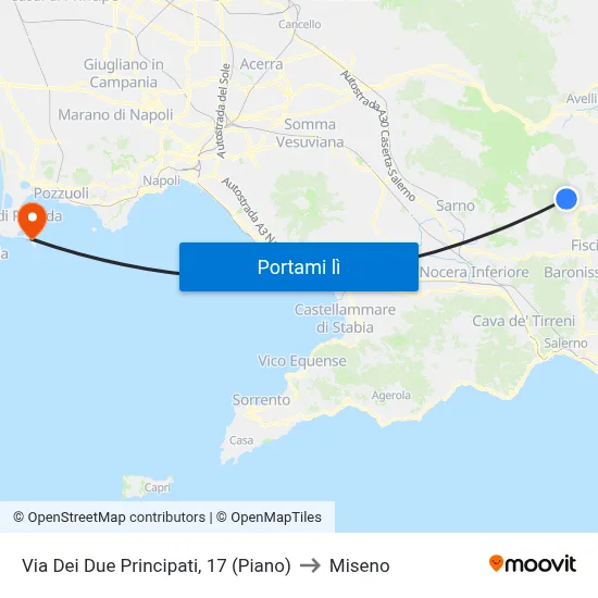 Via Dei Due Principati, 17 (Piano) to Miseno map