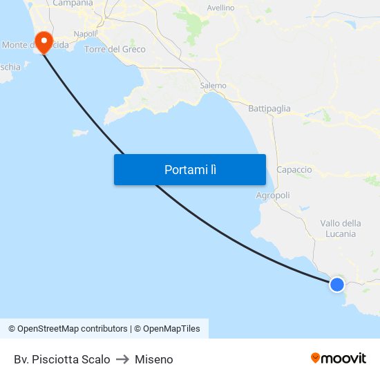 Bv. Pisciotta Scalo to Miseno map