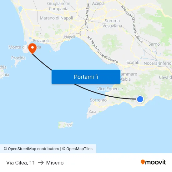 Via Cilea, 11 to Miseno map