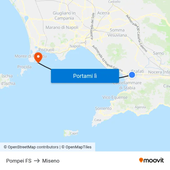 Pompei FS to Miseno map