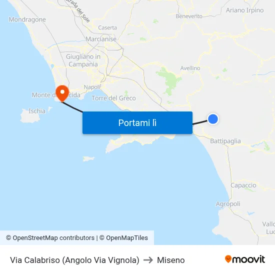 Via Calabriso (Angolo Via Vignola) to Miseno map