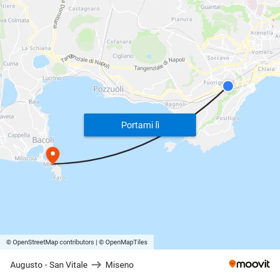 Augusto - San Vitale to Miseno map