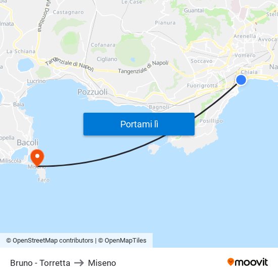 Bruno - Torretta to Miseno map