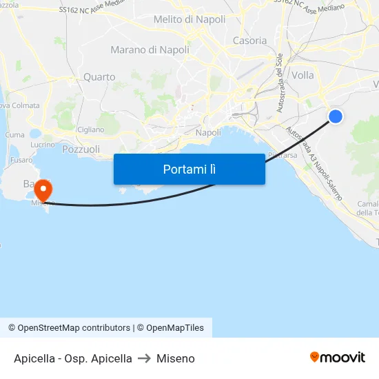 Apicella - Osp. Apicella to Miseno map