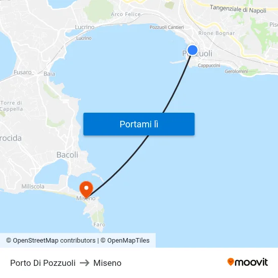 Porto Di Pozzuoli to Miseno map