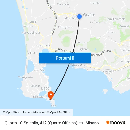 Quarto - C.So Italia, 412 (Quarto Officina) to Miseno map