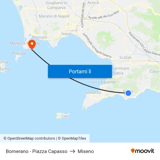Bomerano - Piazza Capasso to Miseno map