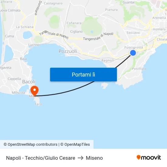 Napoli - Tecchio/Giulio Cesare to Miseno map