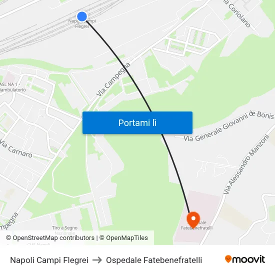 Napoli Campi Flegrei to Ospedale Fatebenefratelli map